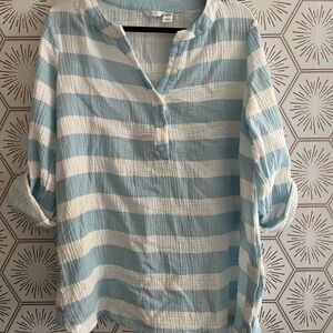 Kaktus Light Blue and White Striped Button Down Shirt